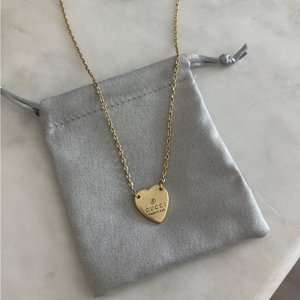 Authentic 18k gold plated Gucci Gold Heart Pendant Necklace